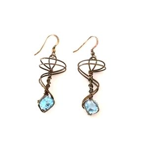 Gem Mountain Studios NIB topaz blue earrings